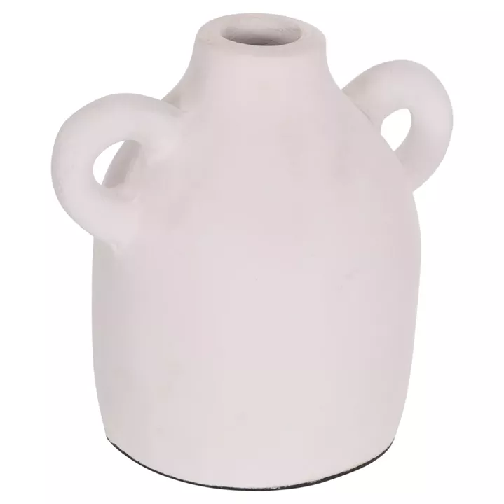 DECORATIVE VASE SERIES CLAYVON HM4407 TERRACOTTA IN WHITE COLOR 20x12x19Hcm.