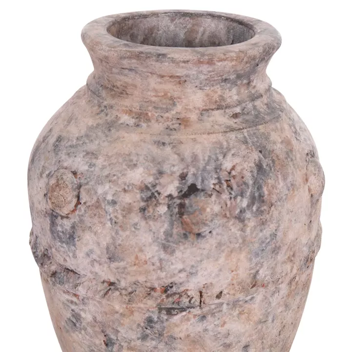 DECORATIVE TABLE VASE VERMO HM4395 TERRACOTTA IN BRUSHED GREY Φ17x19Hcm.