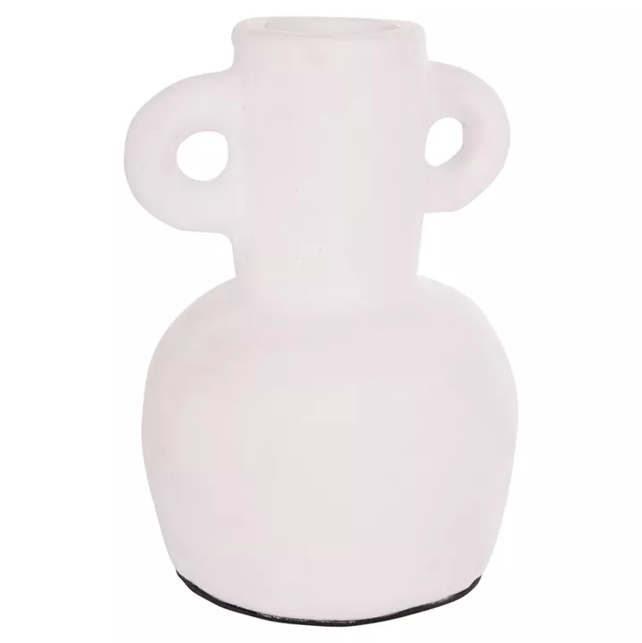 DECORATIVE VASE SERIES CLAYVON HM4406 TERRACOTTA IN WHITE COLOR Φ14x20Hcm.