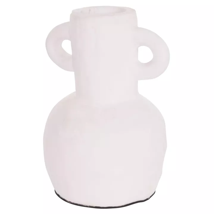 DECORATIVE VASE SERIES CLAYVON HM4406 TERRACOTTA IN WHITE COLOR Φ14x20Hcm.