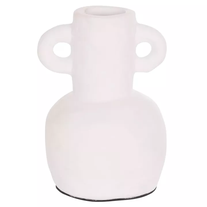 DECORATIVE VASE SERIES CLAYVON HM4406 TERRACOTTA IN WHITE COLOR Φ14x20Hcm.