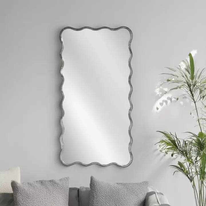 Artekko Dia Ασημί Μεταλλικός Καθρέπτης Τοίχου (75x2.5x160)cm