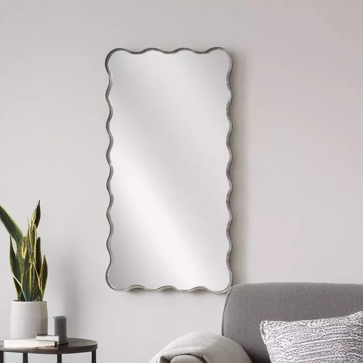 Artekko Dia Ασημί Μεταλλικός Καθρέπτης Τοίχου (75x2.5x160)cm