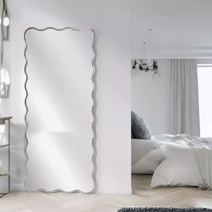 Artekko Dia Ασημί Μεταλλικός Καθρέπτης Τοίχου (80x2.5x180)cm