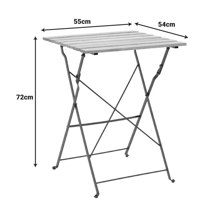 Dining table Pometia pakoworld set of 3 pieces wood-metal