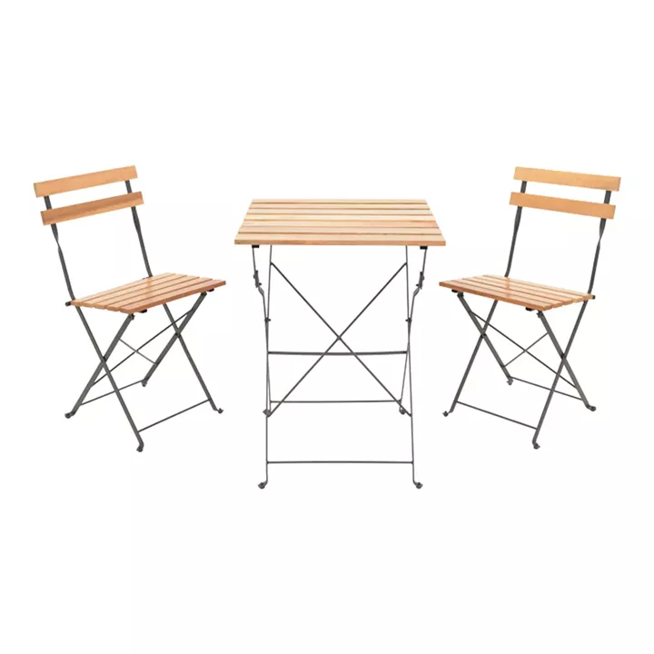 Dining table Pometia pakoworld set of 3 pieces wood-metal