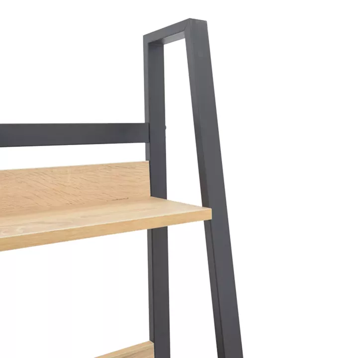 Βιβλιοθήκη Ryder pakoworld σε oak-μαύρη απόχρωση 75x36x185εκ
