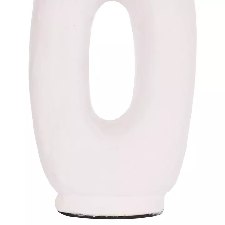 DECORATIVE VASE SERIES CLAYVON HM4409 TERRACOTTA IN WHITE COLOR 10x5x21Hcm.