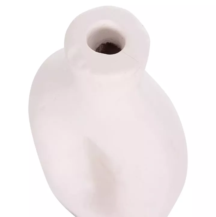DECORATIVE VASE SERIES CLAYVON HM4409 TERRACOTTA IN WHITE COLOR 10x5x21Hcm.