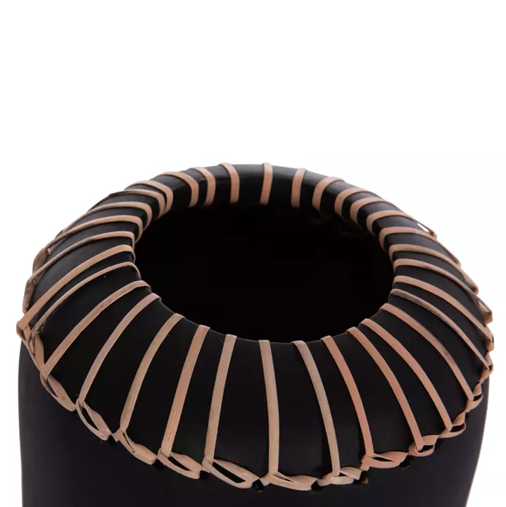 DECORATIVE TABLE VASE LENNOX HM4675.01S TERRACOTA IN BLACK--Φ18x33Hcm.