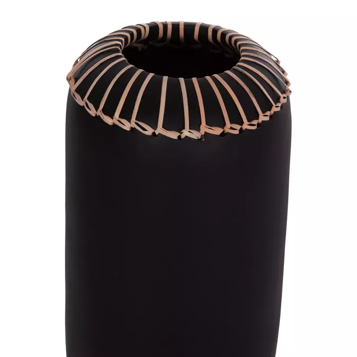 DECORATIVE TABLE VASE LENNOX HM4675.01S TERRACOTA IN BLACK--Φ18x33Hcm.