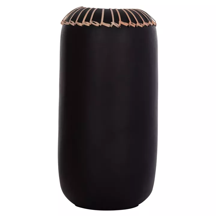 DECORATIVE TABLE VASE LENNOX HM4675.01S TERRACOTA IN BLACK--Φ18x33Hcm.