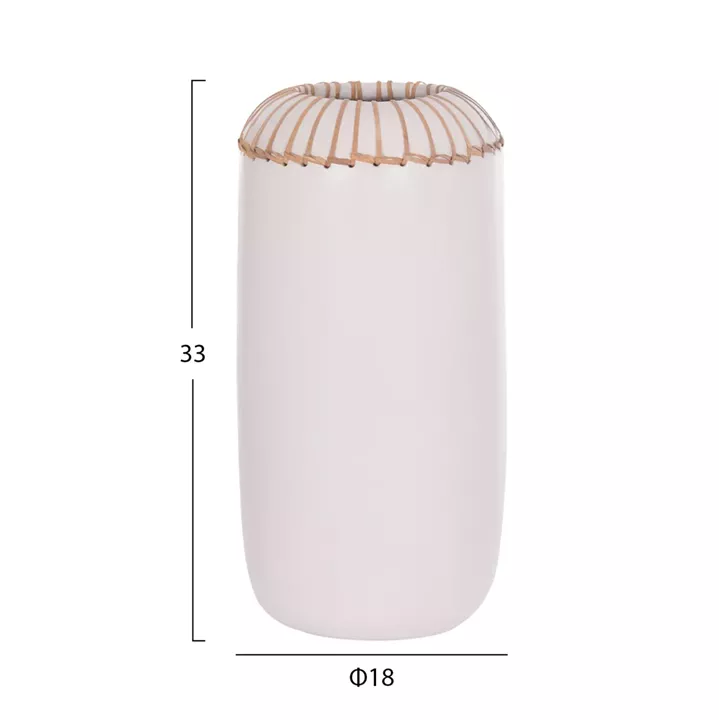ΕΠΙΤΡΑΠΕΖΙΟ ΔΙΑΚΟΣΜΗΤΙΚΟ ΒΑΖΟ LENNOX HM4675.02S TΕΡΑΚΟΤΑ ΣΕ ΛΕΥΚΟ--Φ18x33Υεκ.
