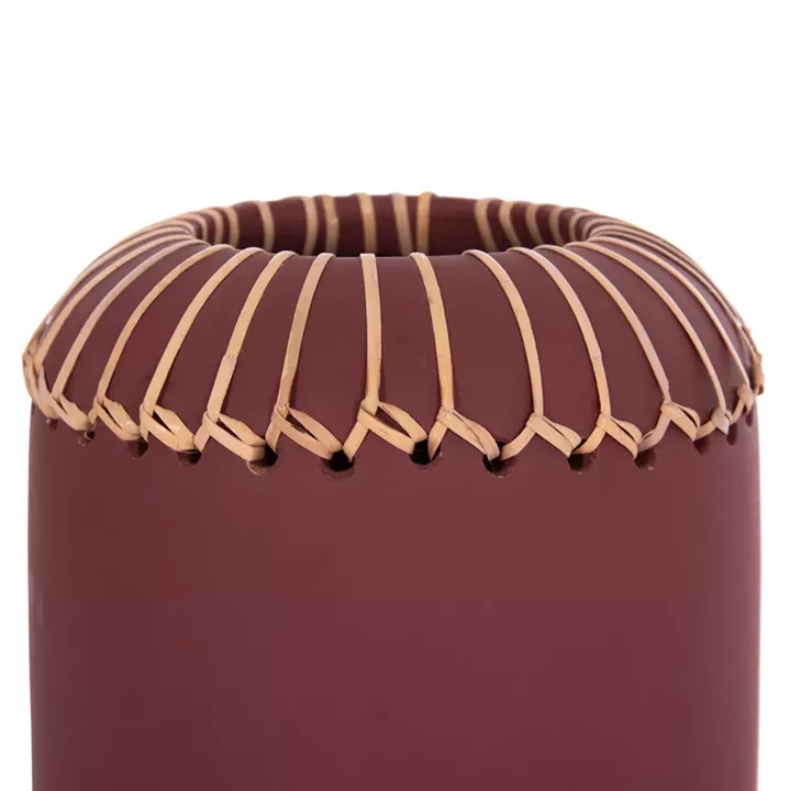 DECORATIVE TABLE VASE LENNOX HM4675.06S TERRACOTA IN MAROON RED--Φ18x33Hcm.