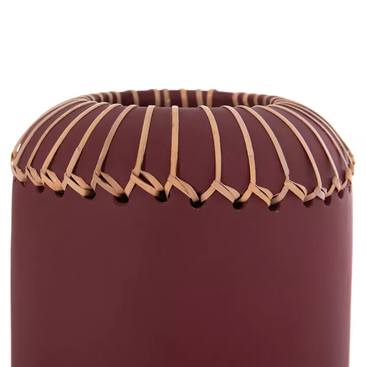 DECORATIVE TABLE VASE LENNOX HM4675.06S TERRACOTA IN MAROON RED--Φ18x33Hcm.