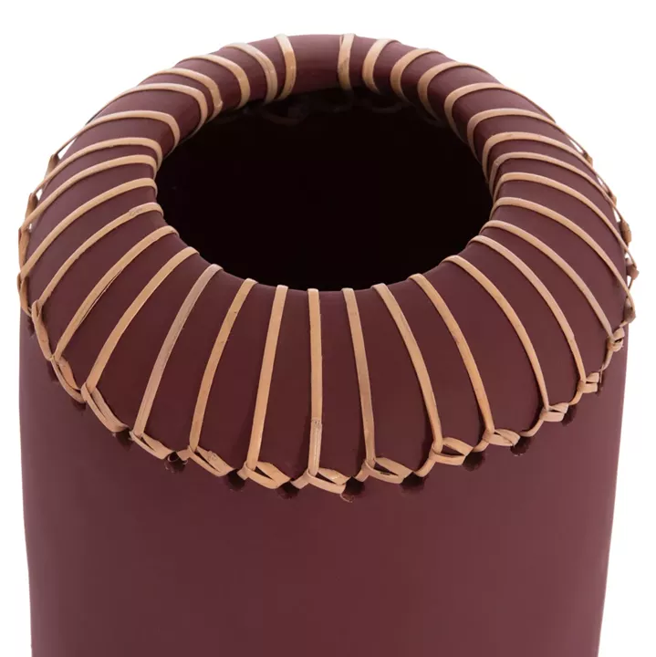 DECORATIVE TABLE VASE LENNOX HM4675.06S TERRACOTA IN MAROON RED--Φ18x33Hcm.