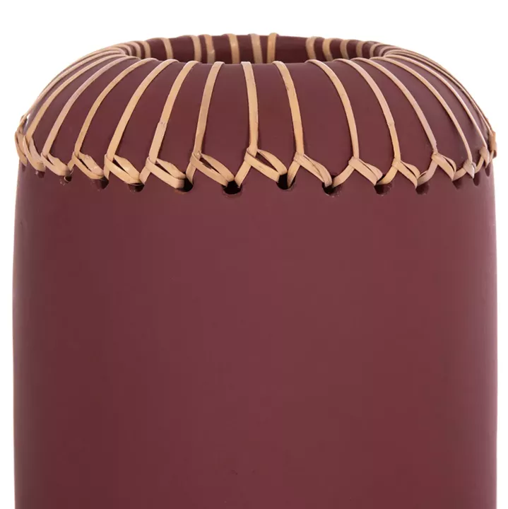 DECORATIVE TABLE VASE LENNOX HM4675.06S TERRACOTA IN MAROON RED--Φ18x33Hcm.