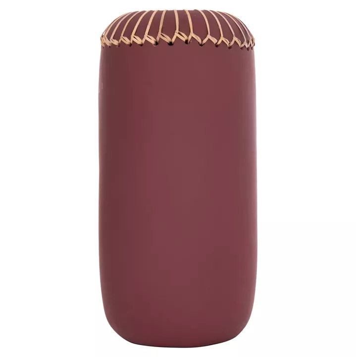 DECORATIVE TABLE VASE LENNOX HM4675.06S TERRACOTA IN MAROON RED--Φ18x33Hcm.