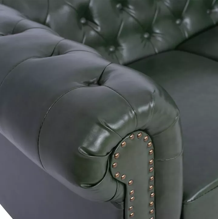 Sofa 2 seater T.Chesterfield HM3010.08 PU Cypress Green 150x90x72cm