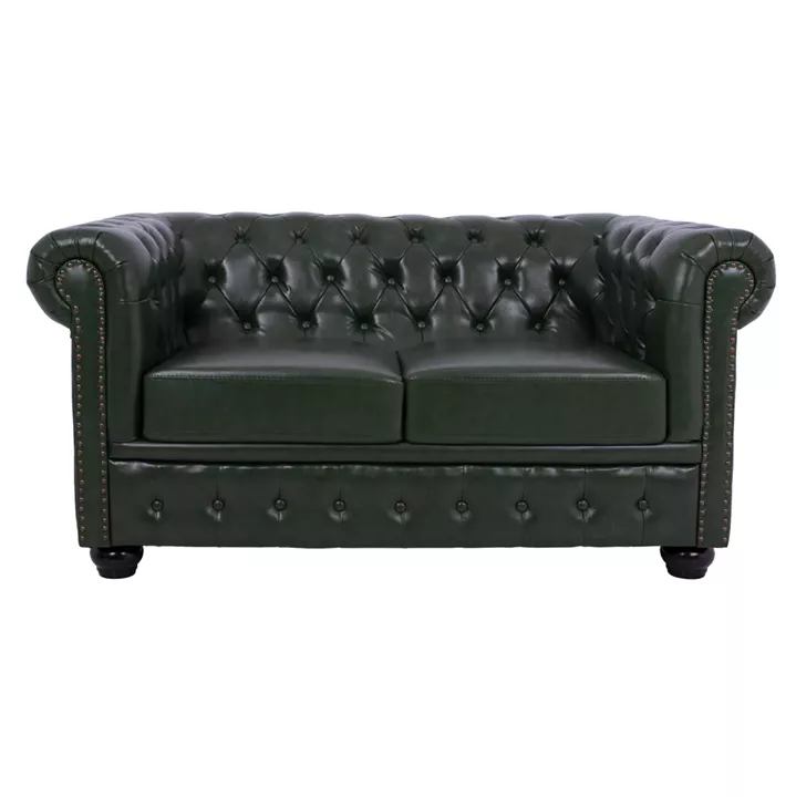 Sofa 2 seater T.Chesterfield HM3010.08 PU Cypress Green 150x90x72cm