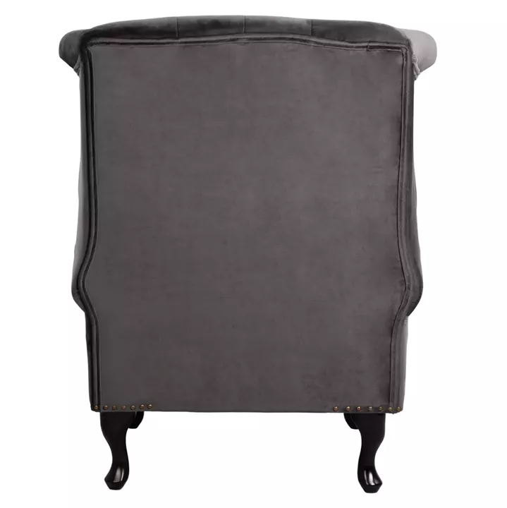 Armchair Grey Velvet,Chesterfield-style, Polina, 83x75x107 HM0053.10