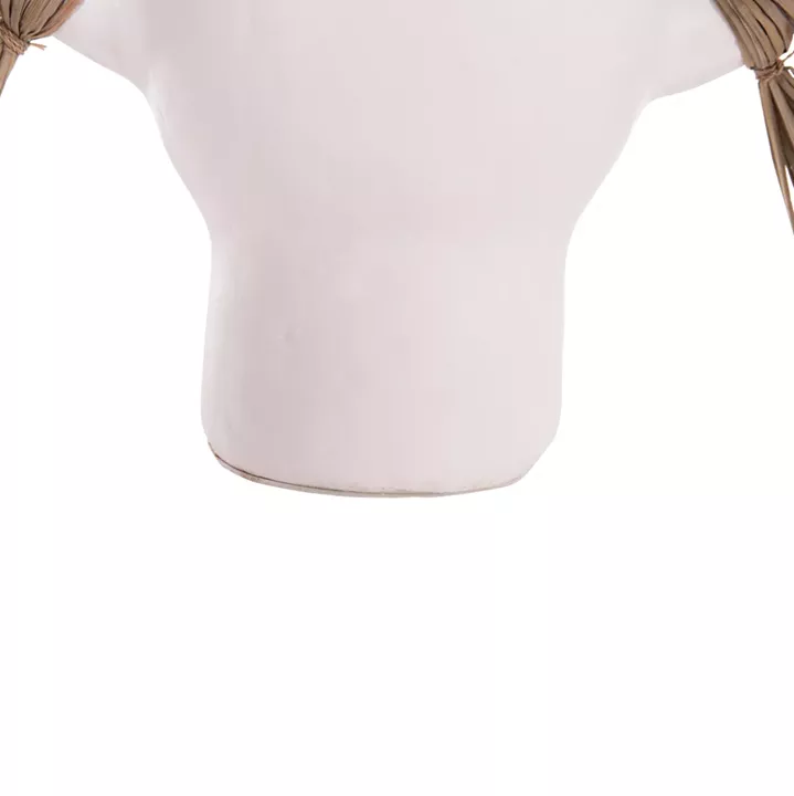 DECORATIVE TABLE VASE ALICA HM4668.02S TERRACOTA IN WHITE COLOR & GRASS--55x19x34Hcm.