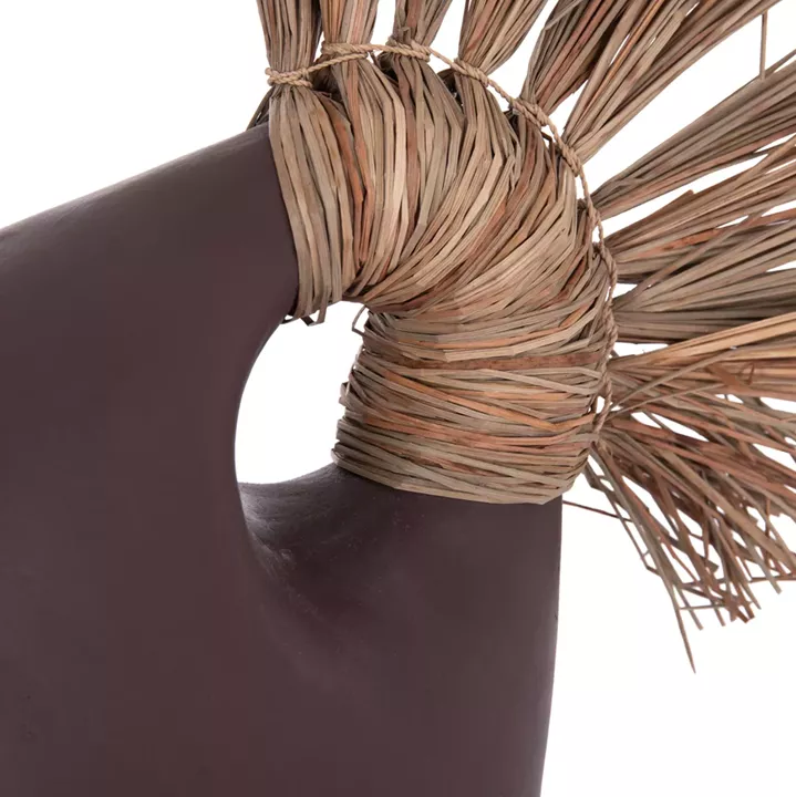 TABLE DECORATIVE VASE ALICA2 HM4671.07 TERRACOTA IN CHOCOLATE & GRASS--44x18x50Hcm.