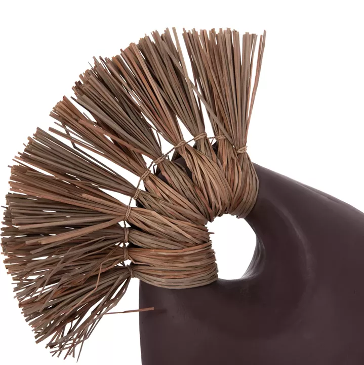 TABLE DECORATIVE VASE ALICA2 HM4671.07 TERRACOTA IN CHOCOLATE & GRASS--44x18x50Hcm.
