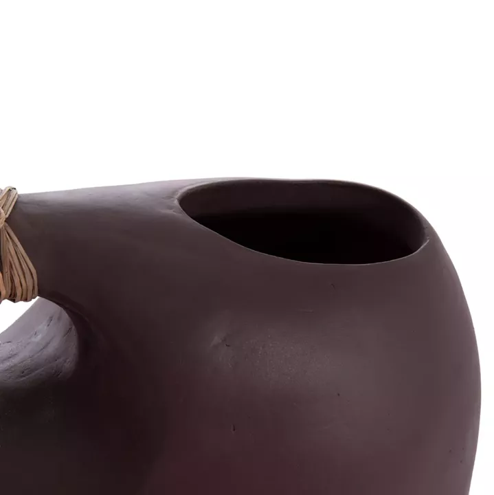 TABLE DECORATIVE VASE ALICA2 HM4671.07 TERRACOTA IN CHOCOLATE & GRASS--44x18x50Hcm.