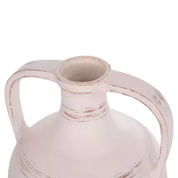 TABLE DECORATIVE VASE (AMPHORA) FEAX HM4676.02S TERRACOTA IN WHITE--35x35x48Hcm.