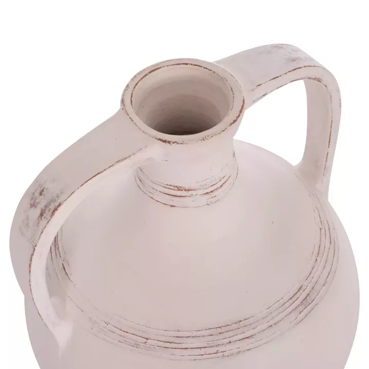 TABLE DECORATIVE VASE (AMPHORA) FEAX HM4676.02S TERRACOTA IN WHITE--35x35x48Hcm.