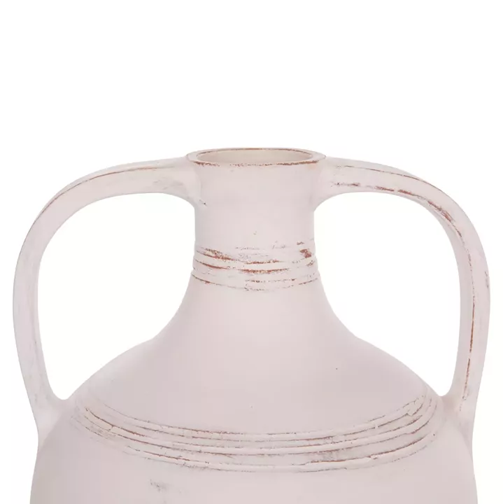 TABLE DECORATIVE VASE (AMPHORA) FEAX HM4676.02S TERRACOTA IN WHITE--35x35x48Hcm.