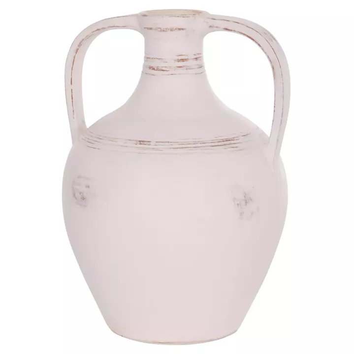 TABLE DECORATIVE VASE (AMPHORA) FEAX HM4676.02S TERRACOTA IN WHITE--35x35x48Hcm.