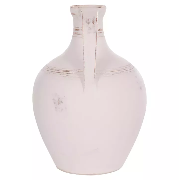 TABLE DECORATIVE VASE (AMPHORA) FEAX HM4676.02S TERRACOTA IN WHITE--35x35x48Hcm.