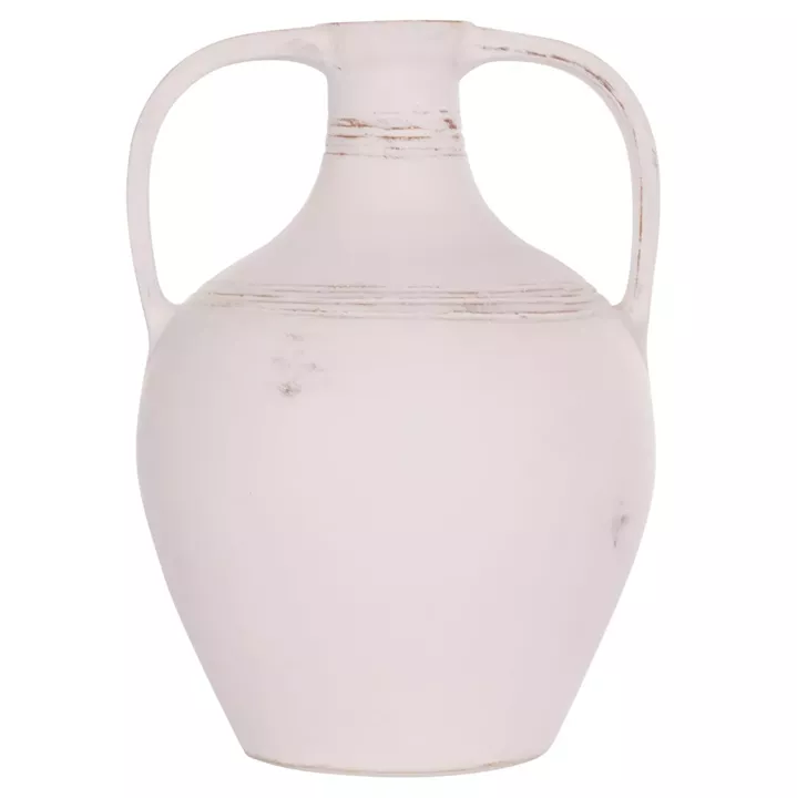 TABLE DECORATIVE VASE (AMPHORA) FEAX HM4676.02S TERRACOTA IN WHITE--35x35x48Hcm.