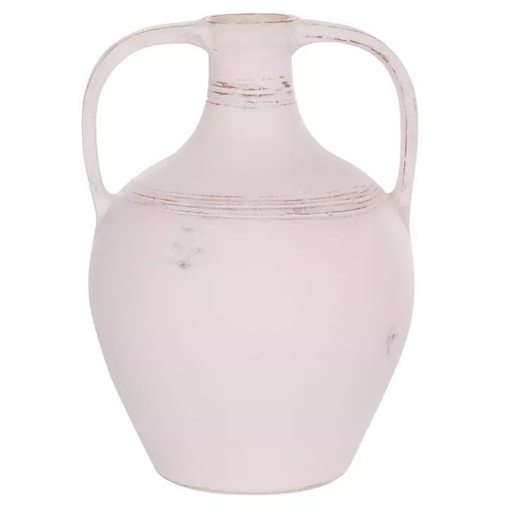 TABLE DECORATIVE VASE (AMPHORA) FEAX HM4676.02S TERRACOTA IN WHITE--35x35x48Hcm.