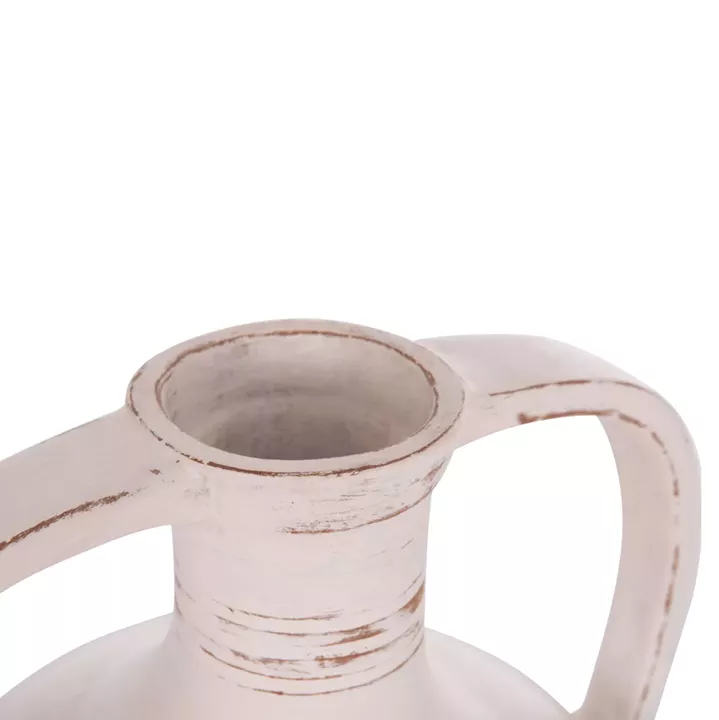 TABLE DECORATIVE VASE (AMPHORA) FEAX HM4676.02L TERRACOTA IN WHITE--35x35x58Hcm.