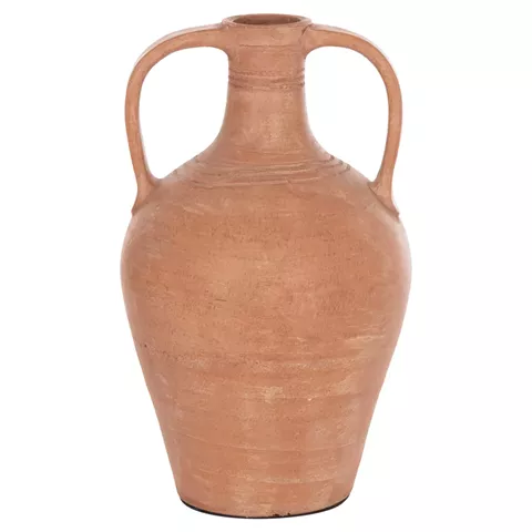 TABLE DECORATIVE VASE (AMPHORA) FEAX HM4676.08L TERRACOTA IN NATURAL--35x35x58Hcm.