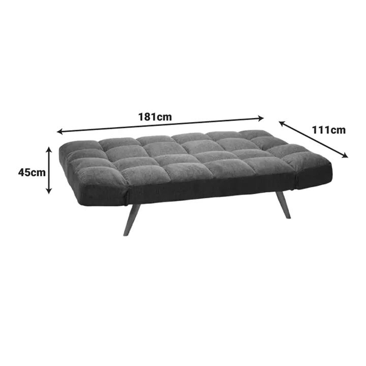 Sofa - bed 3-seater Freddo pakoworld in honey velvet  181x81x86cm