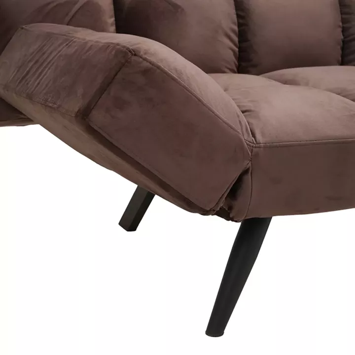 Sofa - bed 3-seater Freddo I pakoworld velvet brown 181x81x86cm