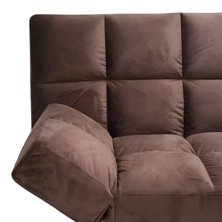 Sofa - bed 3-seater Freddo I pakoworld velvet brown 181x81x86cm