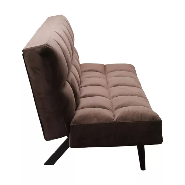 Sofa - bed 3-seater Freddo I pakoworld velvet brown 181x81x86cm