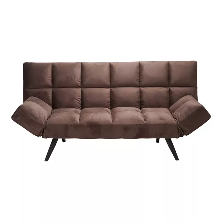 Sofa - bed 3-seater Freddo I pakoworld velvet brown 181x81x86cm