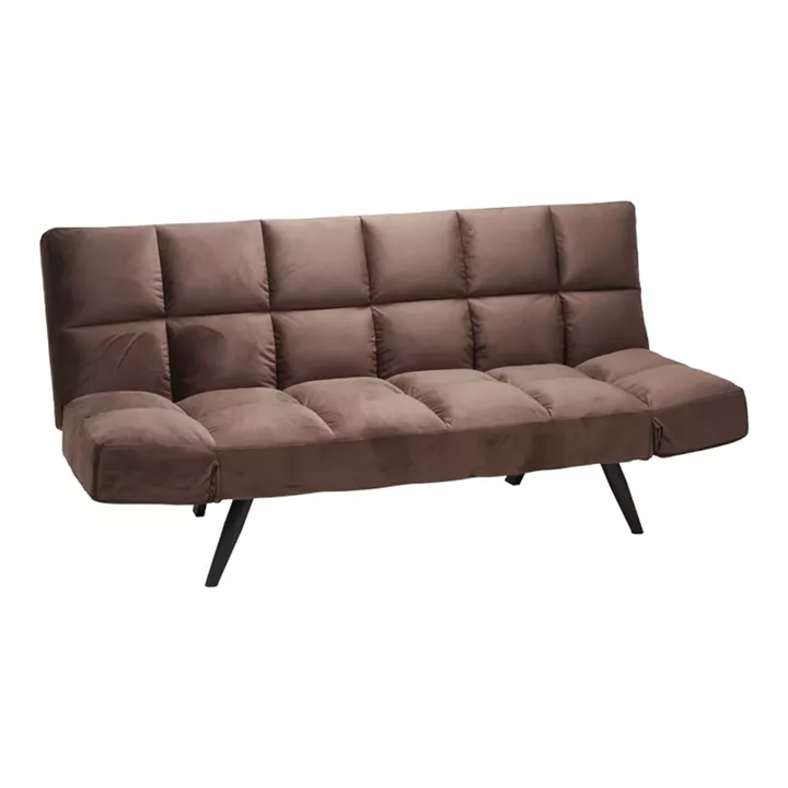 Sofa - bed 3-seater Freddo I pakoworld velvet brown 181x81x86cm