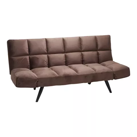 Sofa - bed 3-seater Freddo I pakoworld velvet brown 181x81x86cm