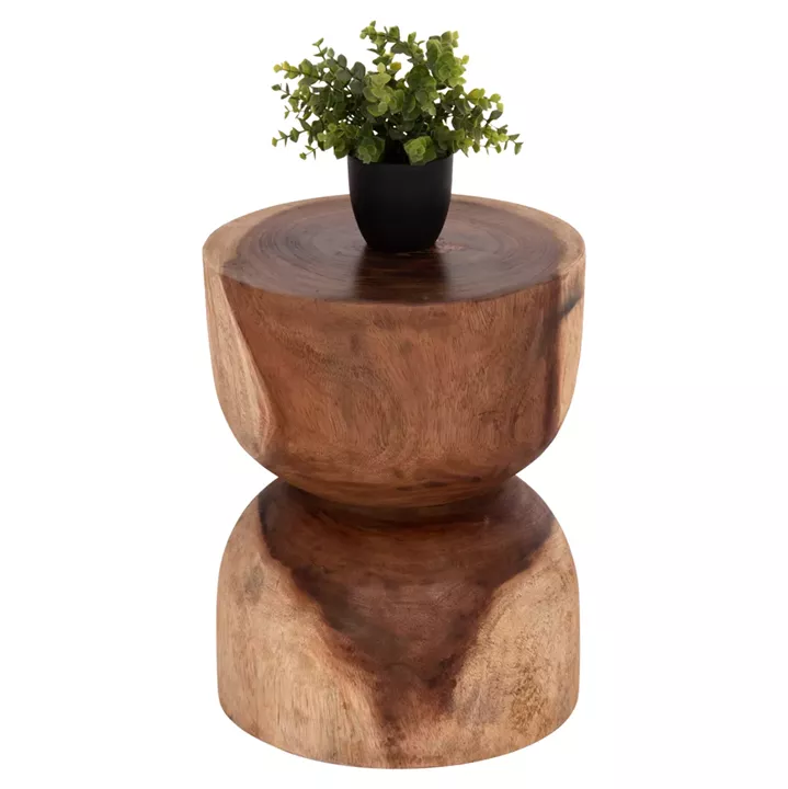 ROUND STOOL FEBRY HM9753.11 SOLID SUAR WOOD IN NATURAL Φ35x45Hcm.