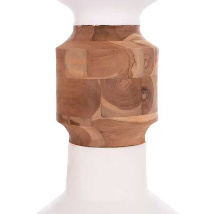 ΔΙΑΚΟΣΜΗΤΙΚΟ ΒΑΖΟ ΔΑΠΕΔΟΥ NEBULA HM4661.02 FIBER CEMENT ΛΕΥΚΟ--ΞΥΛΟ ΤΕΑΚ Φ60x115Υεκ.