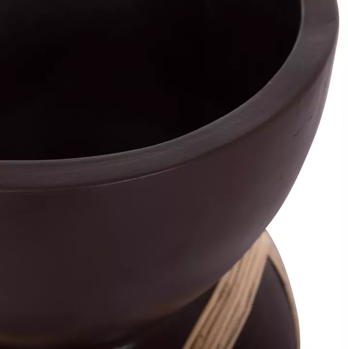 ΔΙΑΚΟΣΜΗΤΙΚΟ ΒΑΖΟ ΔΑΠΕΔΟΥ MAYNARD HM4672.07L FIBER CEMENT ΣΟΚΟΛΑΤΙ-RATTAN Φ32x62.5Υεκ