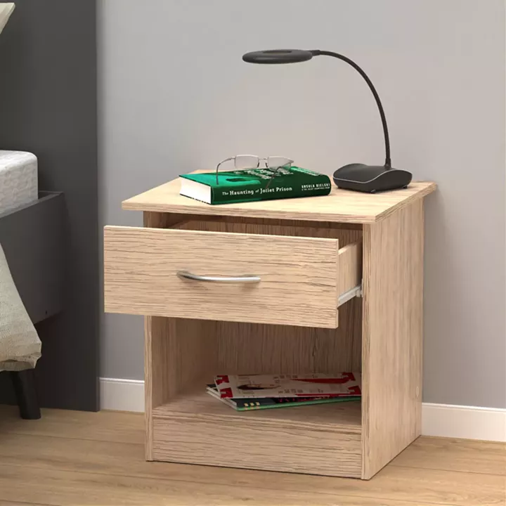 Κομοδίνο Kona pakoworld σε oak απόχρωση 40x34x42εκ
