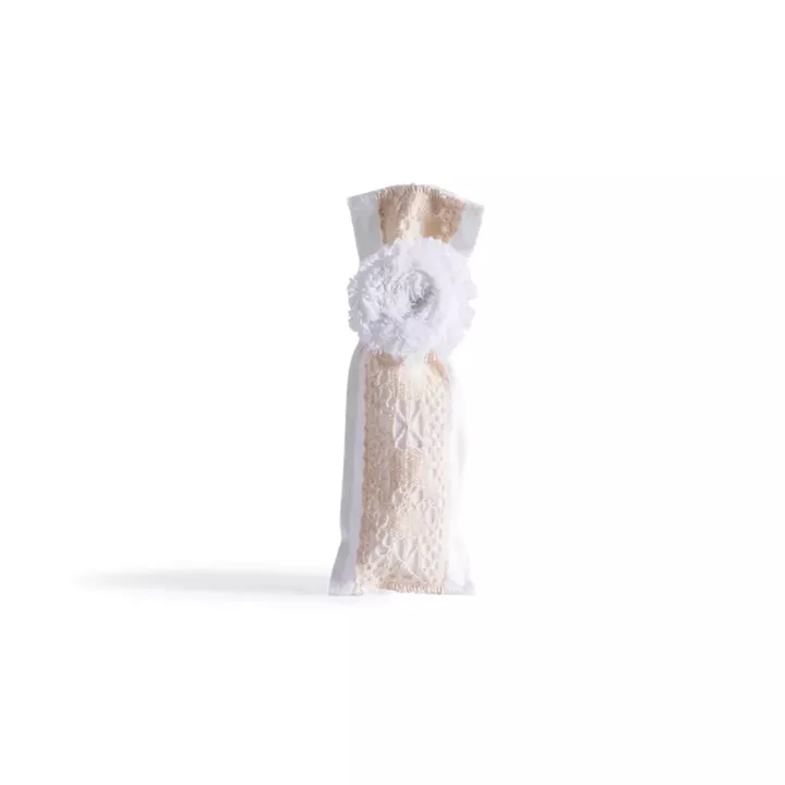 Beauty Home ΠΟΥΓΚΙ ΜΕ ΔΑΝΤΕΛΑ 6 x 19 cm ΛΕΥΚΟ / ΕΚΡΟΥ